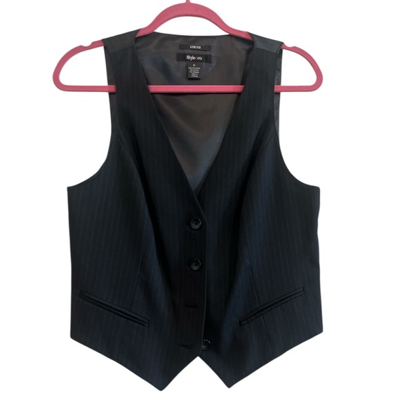 Style & Co. Black Pinstripe Vest - Picture 1 of 6